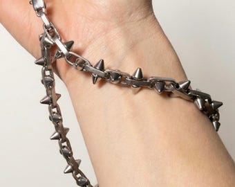 Spiked Chain Stainless Steel | Goth Inspired Phone Wrist Strap | Punk