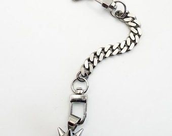 Stainless Steel Key Chain | Wallet Chain with Spiked Accessory | Grunge Punk Streetwear
