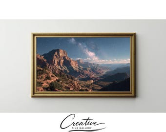 Samsung Frame TV Art, Grand Canyon Night Sky Desert Landscape (Digital Download) 176