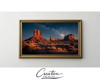 Samsung Frame TV Art, Desert Night Sky Milky Way Landscape (Digital Download) 178