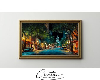 Austin Texas Congress Avenue Night Frame TV Art (Digital Download) 62