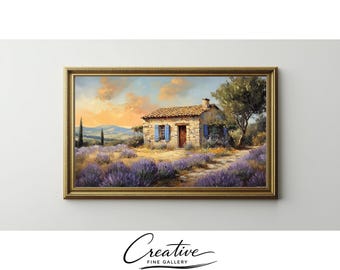 Vintage French Countryside Cottage Lavender Fields Frame TV Art (Digital Download) 88
