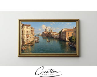 Vintage Venice Grand Canal Frame TV Art, Italian Architecture (Digital Download) 164