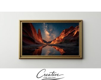Samsung Frame TV Art, Desert Canyon Night Sky Milky Way (Digital Download) 175