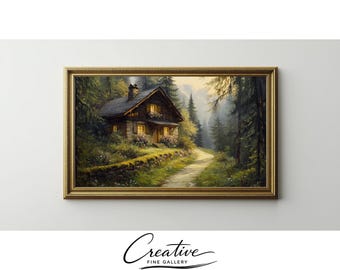 Vintage Forest Cottage Samsung Frame TV Art Rustic Cottagecore (Digital Download) 63