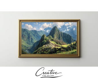 Mountain Ruins Landscape Frame TV Art, Ancient Citadel Andes Scenery (Digital Download) 174