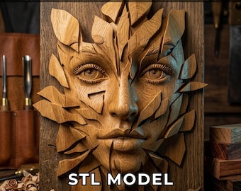 3D Female Face Relief STL File for CNC Router - Digital Download