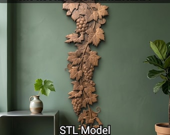 Grape 3D Relief STL File, CNC Router & 3D Print Ready Digital Download