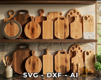 200+ Cutting Board SVG DXF Bundle, Charcuterie Board Template, CNC Plans (Digital Download)