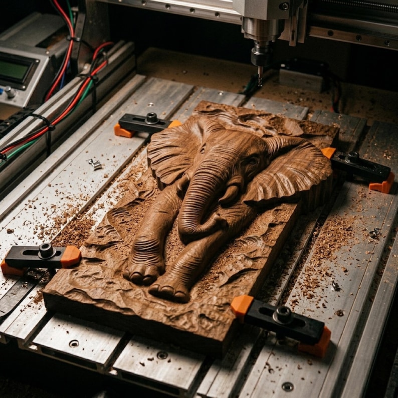 Elephant Cnc Router Files– Highly-detailed Bas Relief 3D STL Model - Etsy