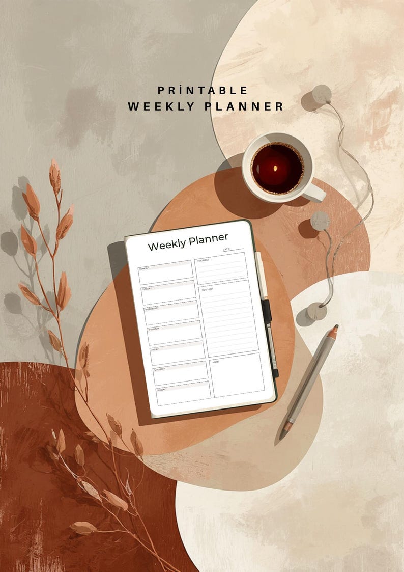 Minimal Weekly Planner Printable | A4 Schedule Organizer (digital ...