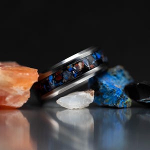 Custom Inlay Ring – Personalized Resin or Stone Band – Handmade Wedding Anniversary Band