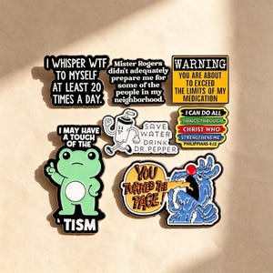 Lustige freche Zitat Emaille Pins, Cartoon Meme Revers Broschen für Rucksack Jacke Hut, Neuheit Humor Geschenk