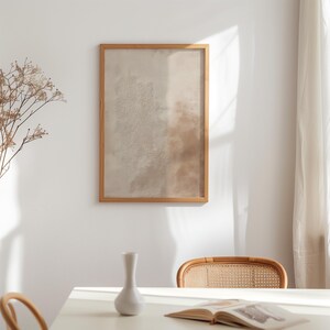 Arte mural abstracto con textura neutra estilo Wabi Sabi - Decoración rústica ecléctica para el hogar (Descarga digital)