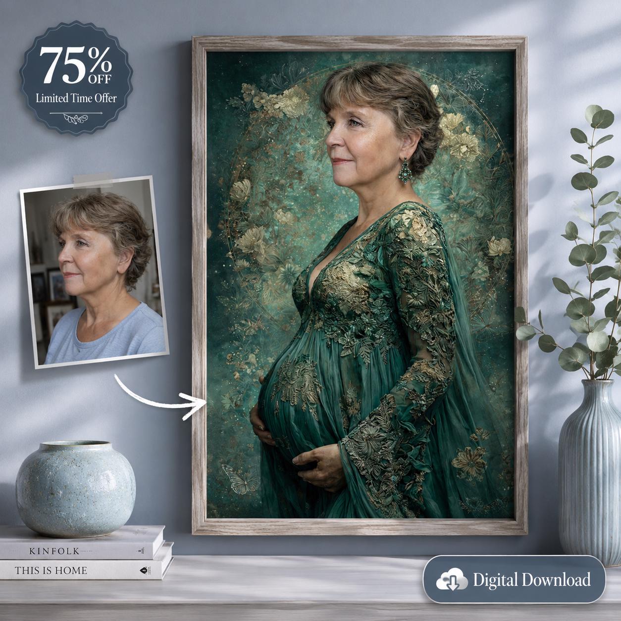 Personalized Maternity Portrait From Photo