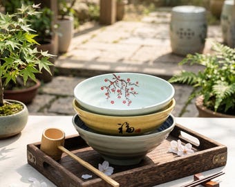 Ciotola giapponese – Ciotola in porcellana per ramen – Elegante servizio da tavola asiatico – Ciotola resistente per zuppa di noodle