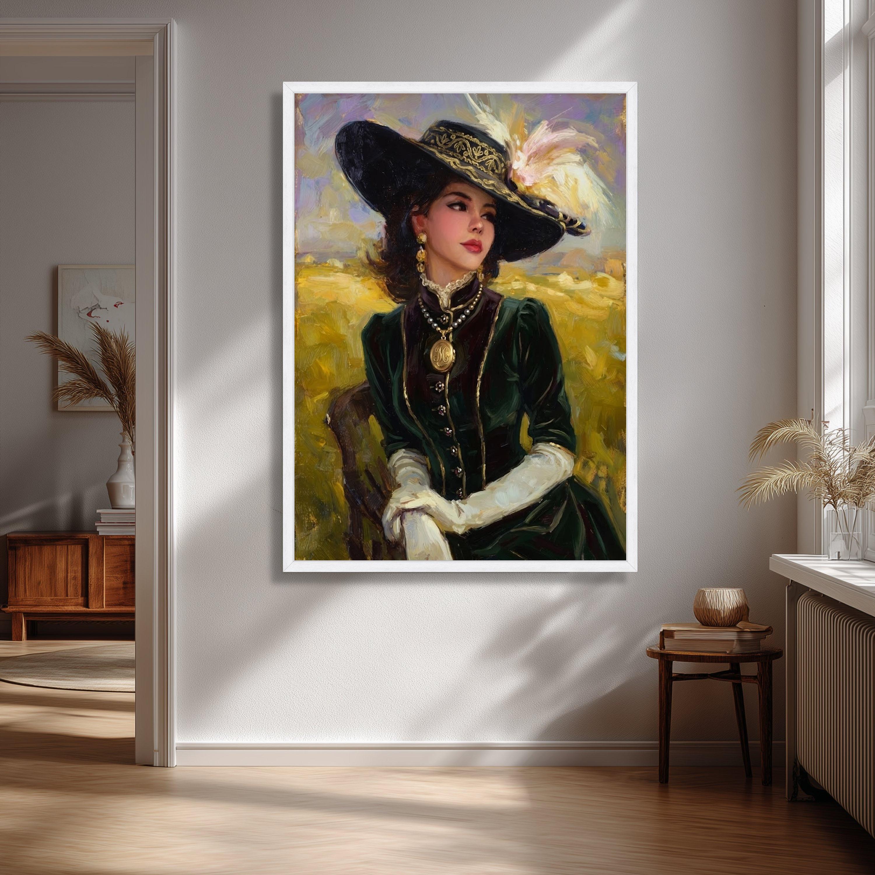 Victorian Lady Portrait Canvas, Vintage Fashion Wall Art, Classic Woman ...