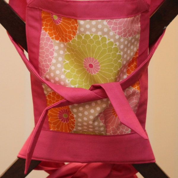 Funky Floral doll or stuffed animal carrier - you choose the size and strap color