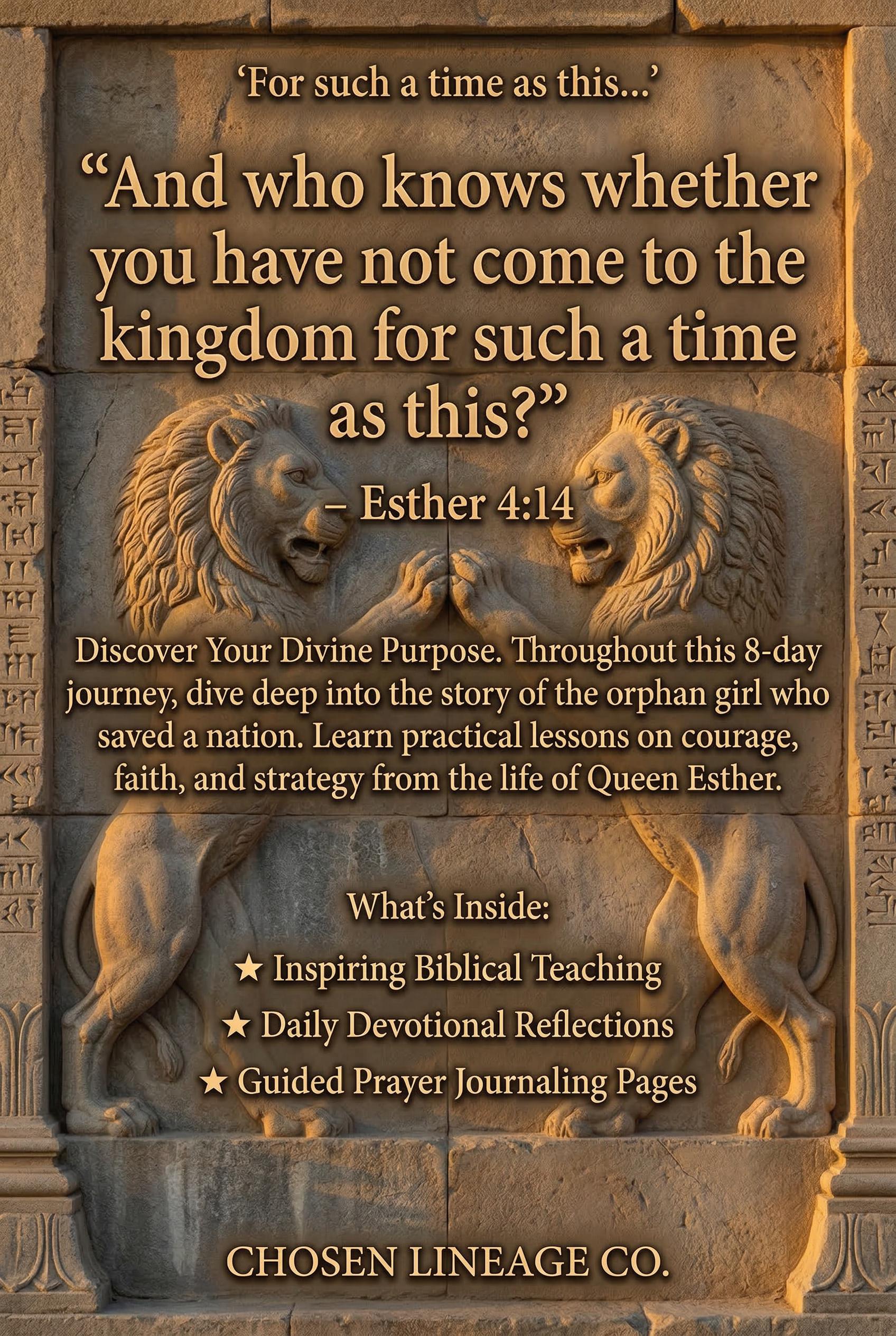Esther Bible Study Devotional PDF, 8 Day Queen Esther Digital Guide for ...