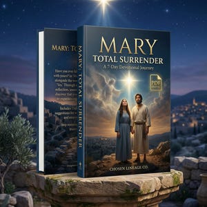 Mary Total Surrender Christian Devotional for Women | 7 Day Bible Study | Digital Prayer Journal PDF | Faith Gifts for Her | Chosen Lineage