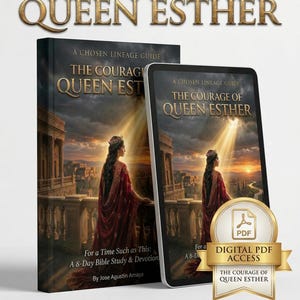 The Courage of Queen Esther: 8-Day Bible Study & Devotional PDF | Digital Prayer Journal for Women | Chosen Lineage Guide | For Such a Time