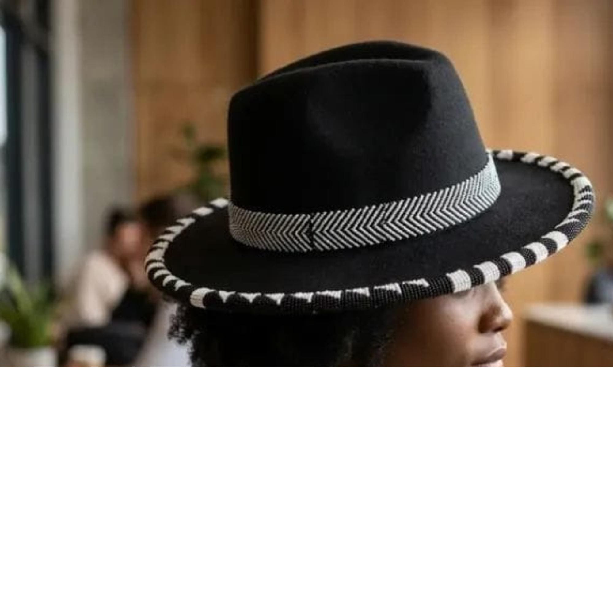 Handmade Beaded Fedora Hat, Wide Brim Sun Hat, Boho Straw Fashion,…