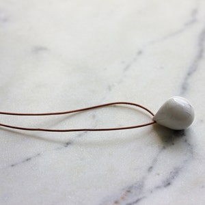 Handmade ceramic tear drop necklaces white image 3