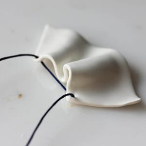 Handmade ruffle porcelain necklace