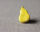 Handmade brooch ceramic yellow pear brooch - handmade ceramic fruit brooch