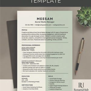 ATS-Friendly Resume Template for canva, Pages & Google Docs | Minimalist CV | Simple, Basic Design