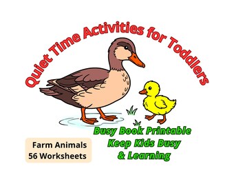 Quiet Time Aktivitäten Kinder druckbar, beschäftigt Buch Vorschule Arbeitsblätter Bauernhof Tiere Lernpaket