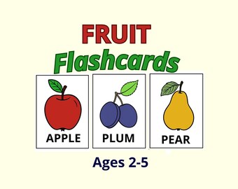 Obst Karteikarten Druckbare für Kinder Kleinkind Lernkarten Vorschule Montessori PDF
