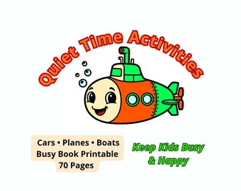 Quiet Time Aktivitäten Kinder druckbare, beschäftigt Buch Vorschulbildung Arbeitsblätter Fahrzeuge Lernpaket Homeschool