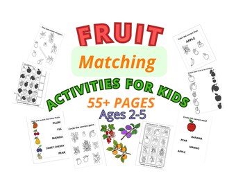 Kinder Obst Arbeitsblätter Kinder Lernspiele PDF a4 USLetter