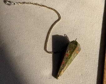 ユナカイトペンデュラム - 天然石占いツール、瞑想補助