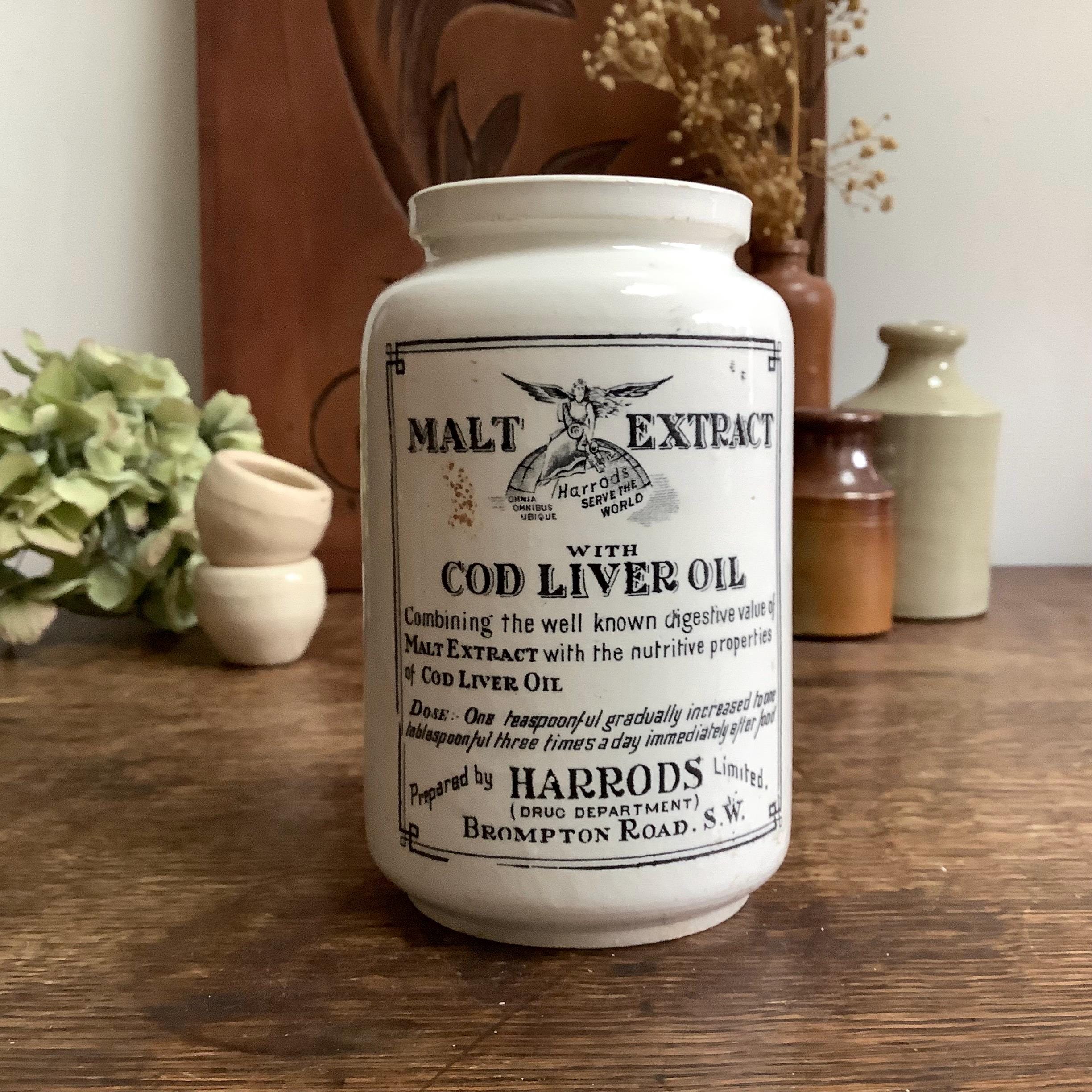 アンティーク◆Extract of Malt and Cod Oil ポット Amazon.com: Potter Malt Extract and Cod Liver Oil 650g