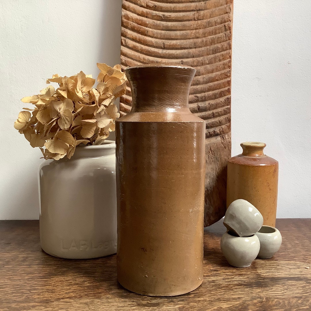 Large Antique Stoneware Ink Bottle Etsy