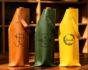 Custom Wine Bag, Personalized Wine Tote, Engraved Wine Tote Bag, Gifts for Wine Lovers, Corporate Gifts, Wedding Gifts, Housewarming Gift