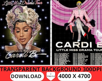 Cardi B Little Miss Drama PNG, Gráfico de gira de conciertos (Descarga digital)