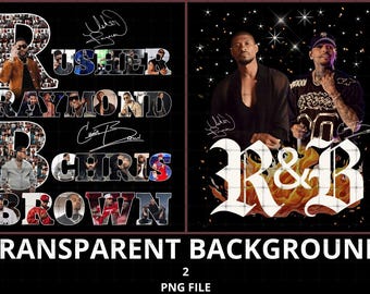 Diseño PNG de la gira de R&B de Usher Raymond y Chris Brown 2026 (Descarga digital)