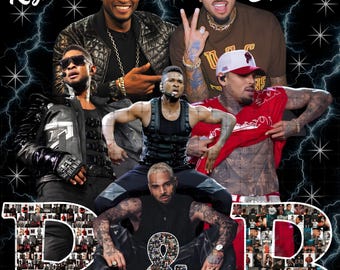 Diseño PNG de la gira de R&B de Usher Raymond y Chris Brown 2026 (Descarga digital)