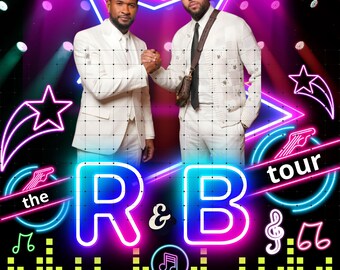 Diseño PNG de la gira de R&B de Usher Raymond y Chris Brown 2026 (Descarga digital)