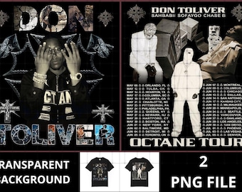 Diseño de camiseta PNG de la gira Octane Tour 2026 de Don Toliver (descarga digital)
