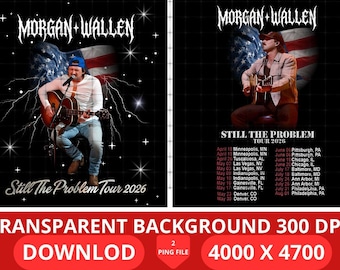 Morgan Wallen Still The Problem Tour 2026 PNG (Descarga digital)