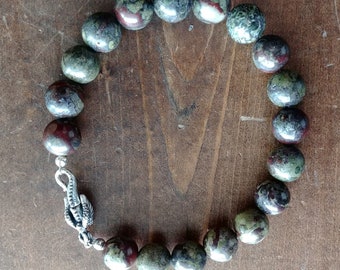 Dragon's Blood Jasper Bracelet with Clasmeyer Dragon Clasp