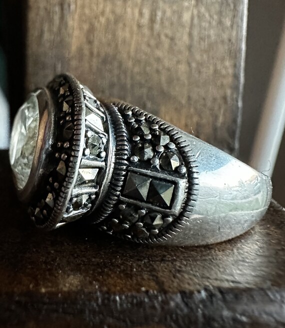 Vintage Marcasite Statement Ring - image 3
