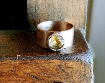 Bronze Ring with Citrine Gemstone