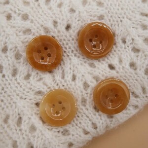 Natural Yellow Jade Button Set of 4 (20mm)