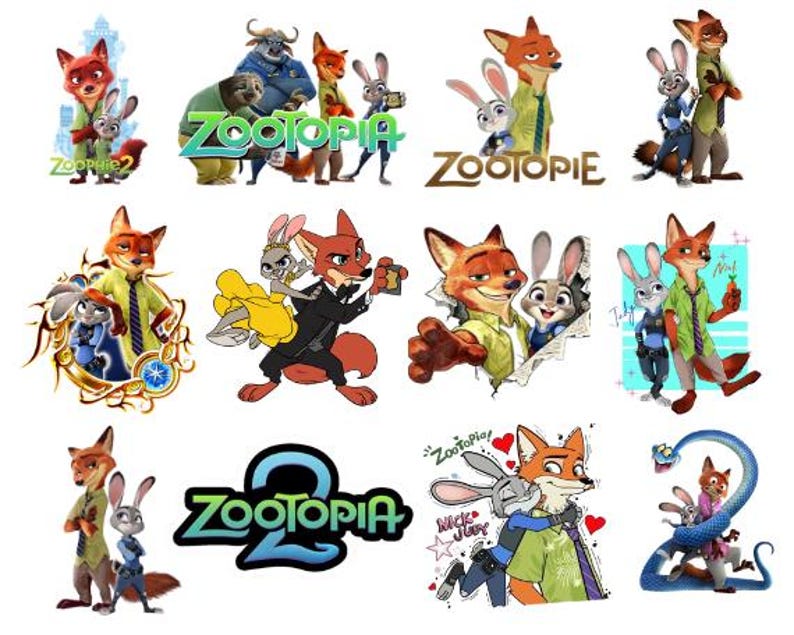 Zootopia 2 PNG SVG Bundle, Zootopia Clipart and Digital Paper, Includes ...