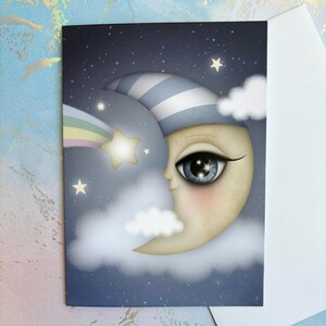 Cartes illustrées, Cartes de voeux, Lune